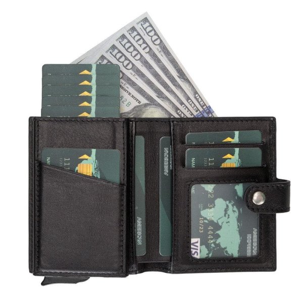 Palermo Mechanical Leather Card Holder