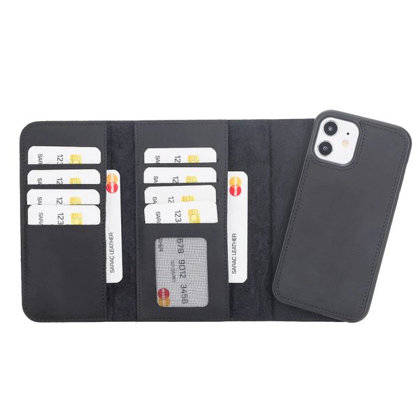 Santa iPhone 12 Mini Leather Detachable Wallet Case