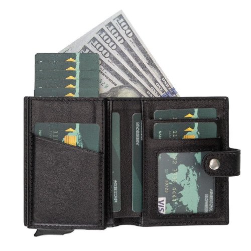 Palermo Mechanical Leather Card Holder