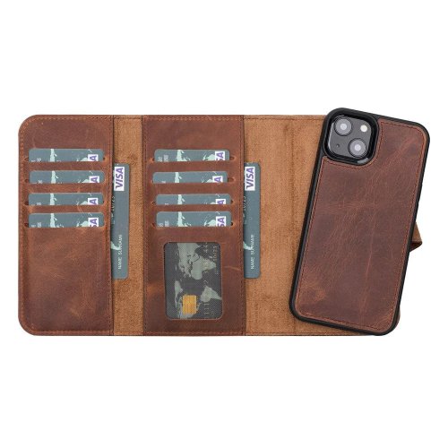 Santa iPhone 13 Mini Leather Detachable Wallet Case