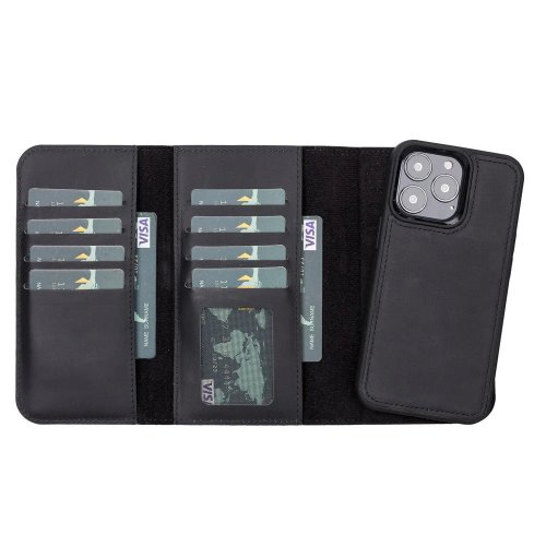 Santa iPhone 13 Pro Leather Detachable Wallet Case